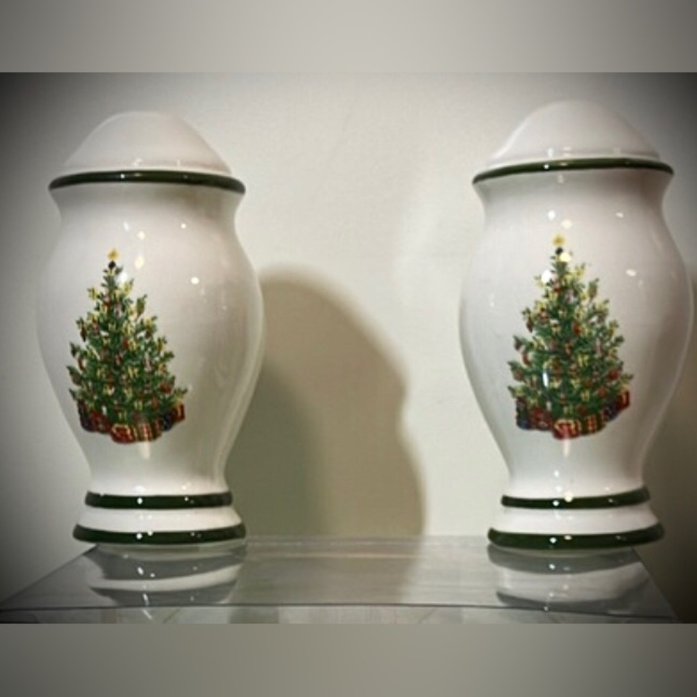 Christopher Radko Traditions Christmas Salt & Pepper Ceramic Shakers NIB